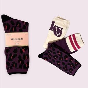 NWT Kate Spade 3PCK Crew Trouser Socks